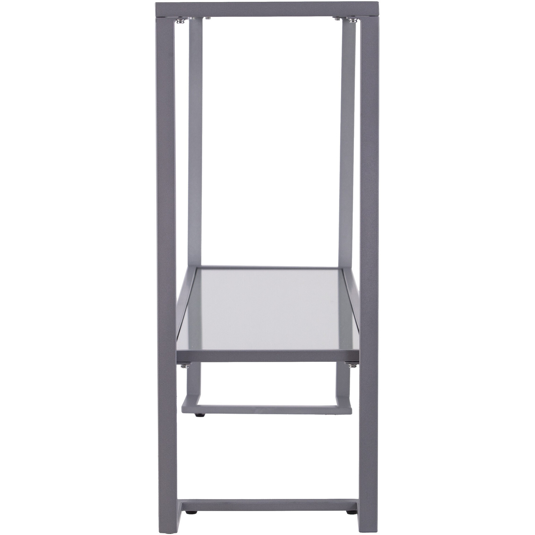 52 Clear And Silver Glass Mirrored Frame Console Table With Storage