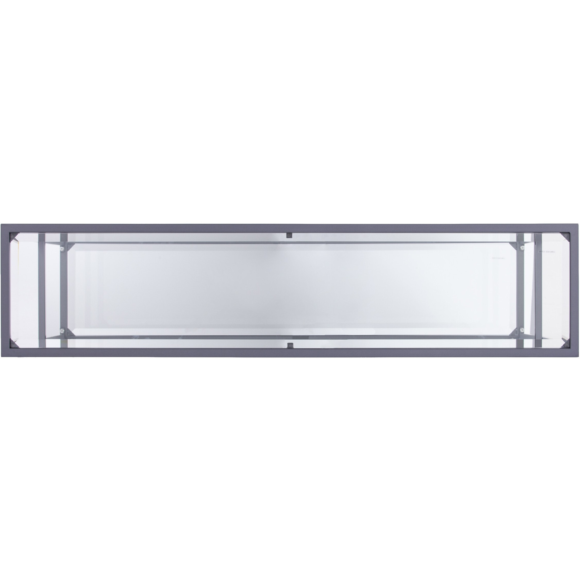 52 Clear And Silver Glass Mirrored Frame Console Table With Storage