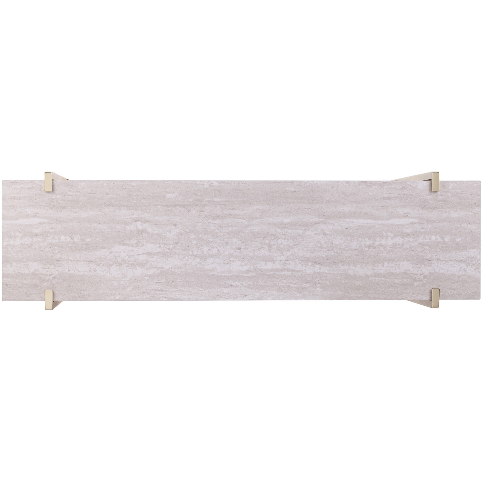47 Beige And Gold Faux Marble Frame Console Table With Storage