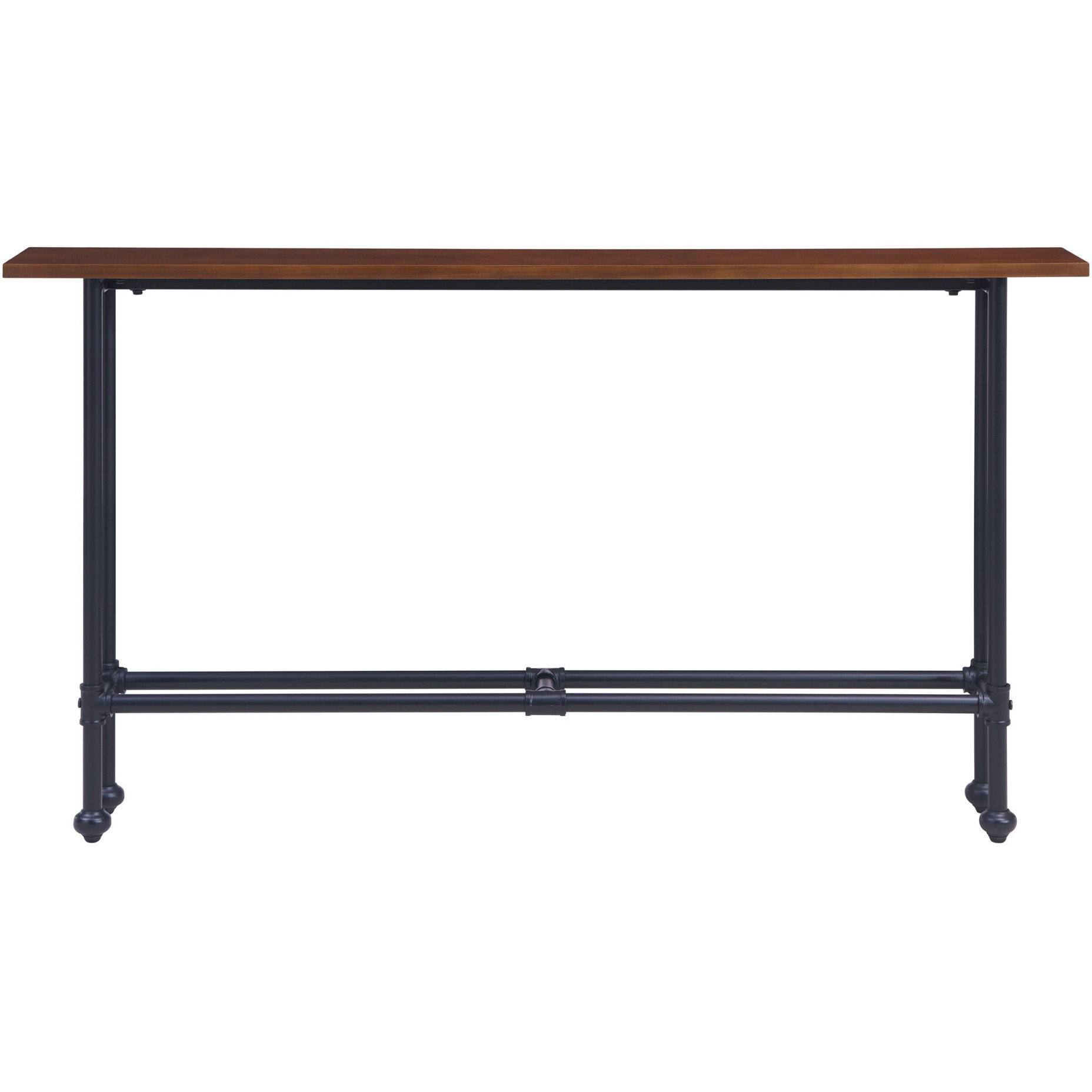 56 Espresso And Black Console Table