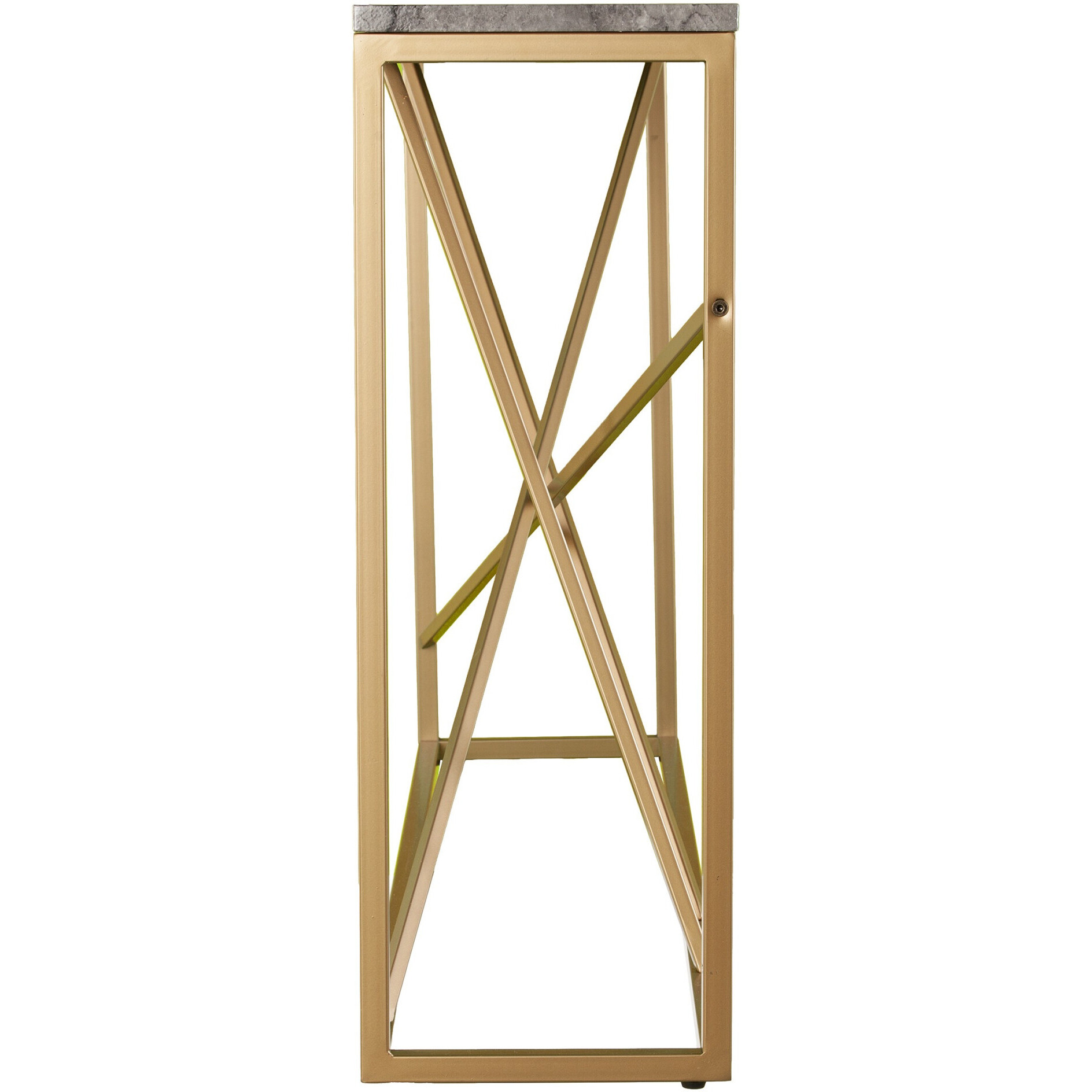 52 Gray And Gold Faux Marble Frame Console Table