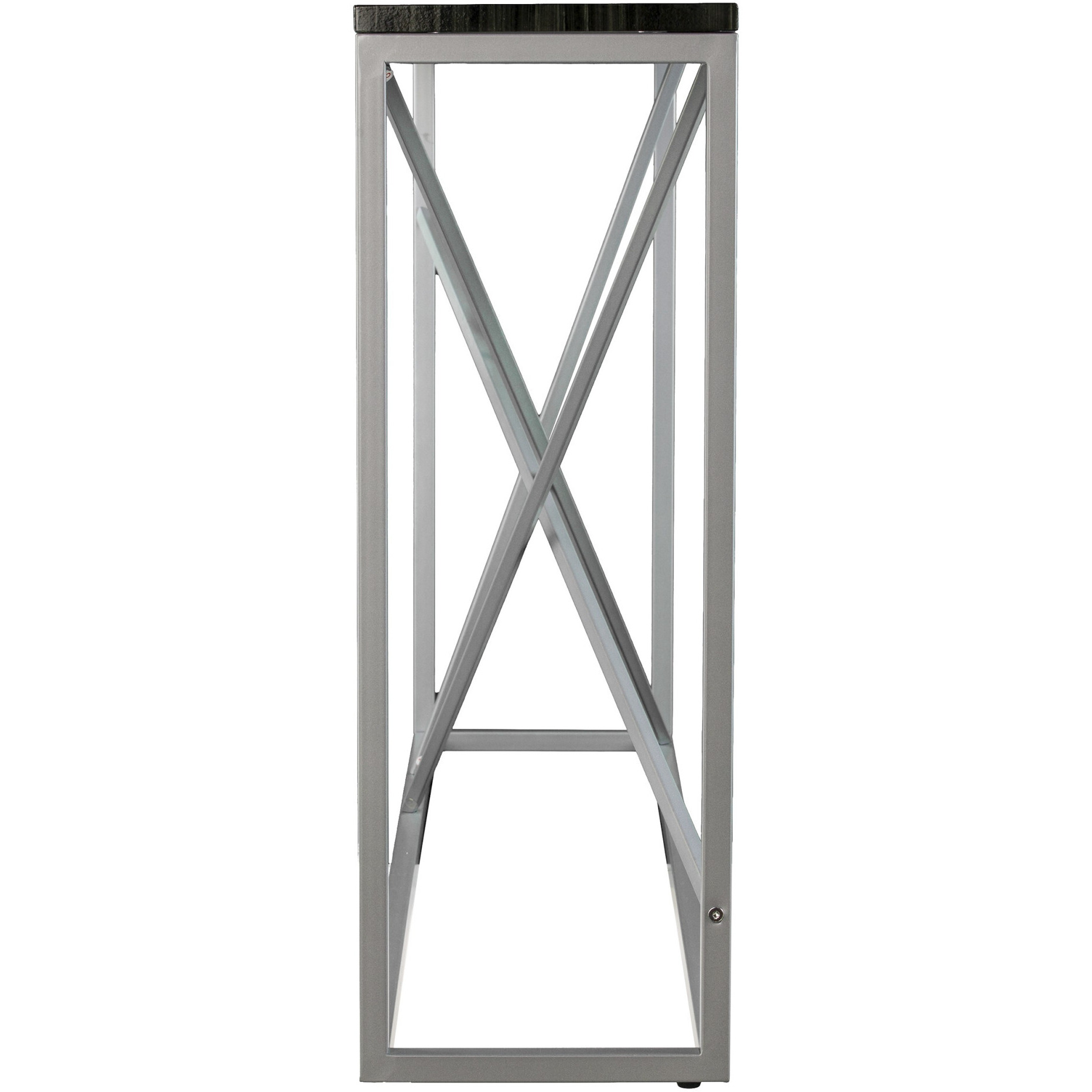 52 Black And Silver Faux Stone Frame Console Table