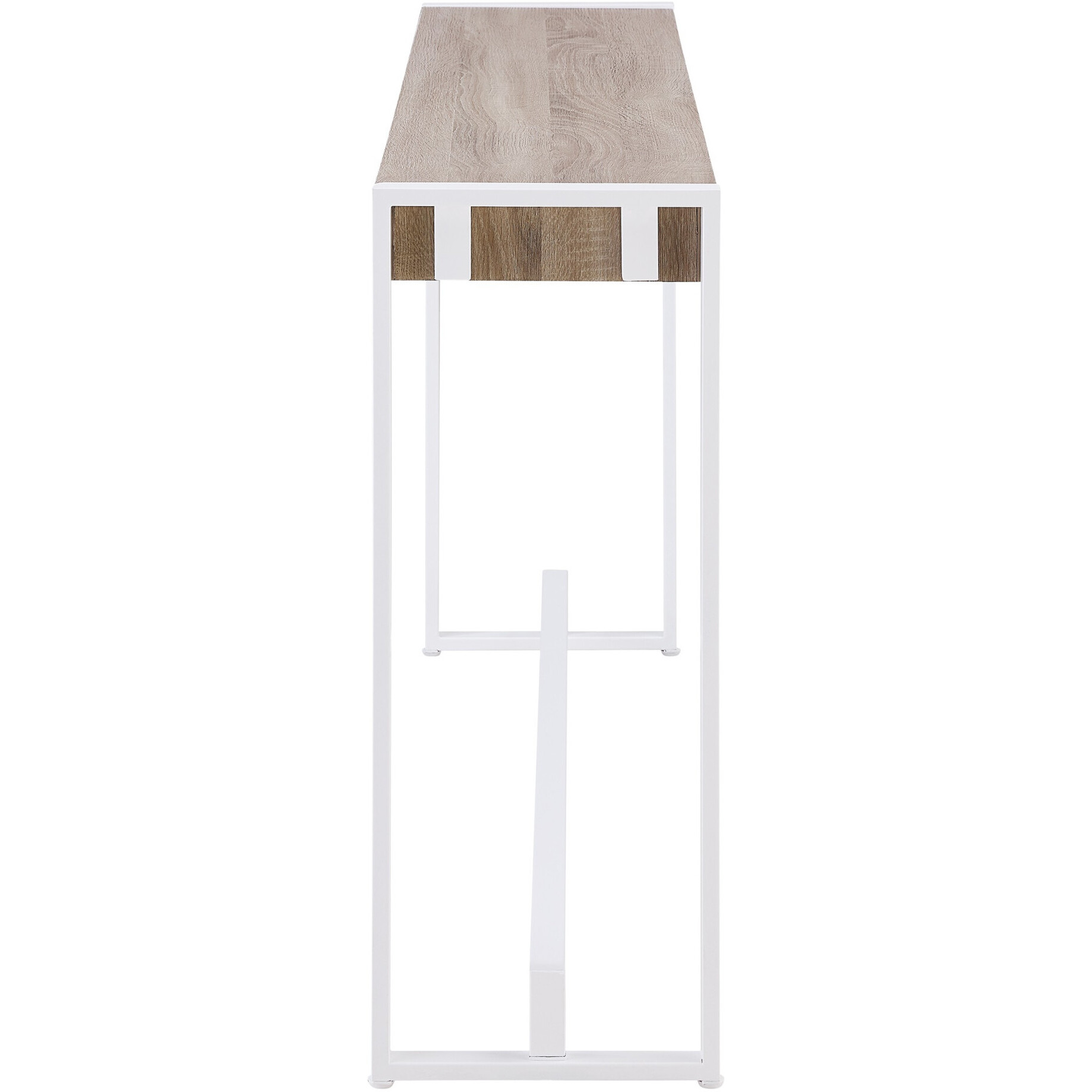 54 Gray Brown And White Sled Console Table