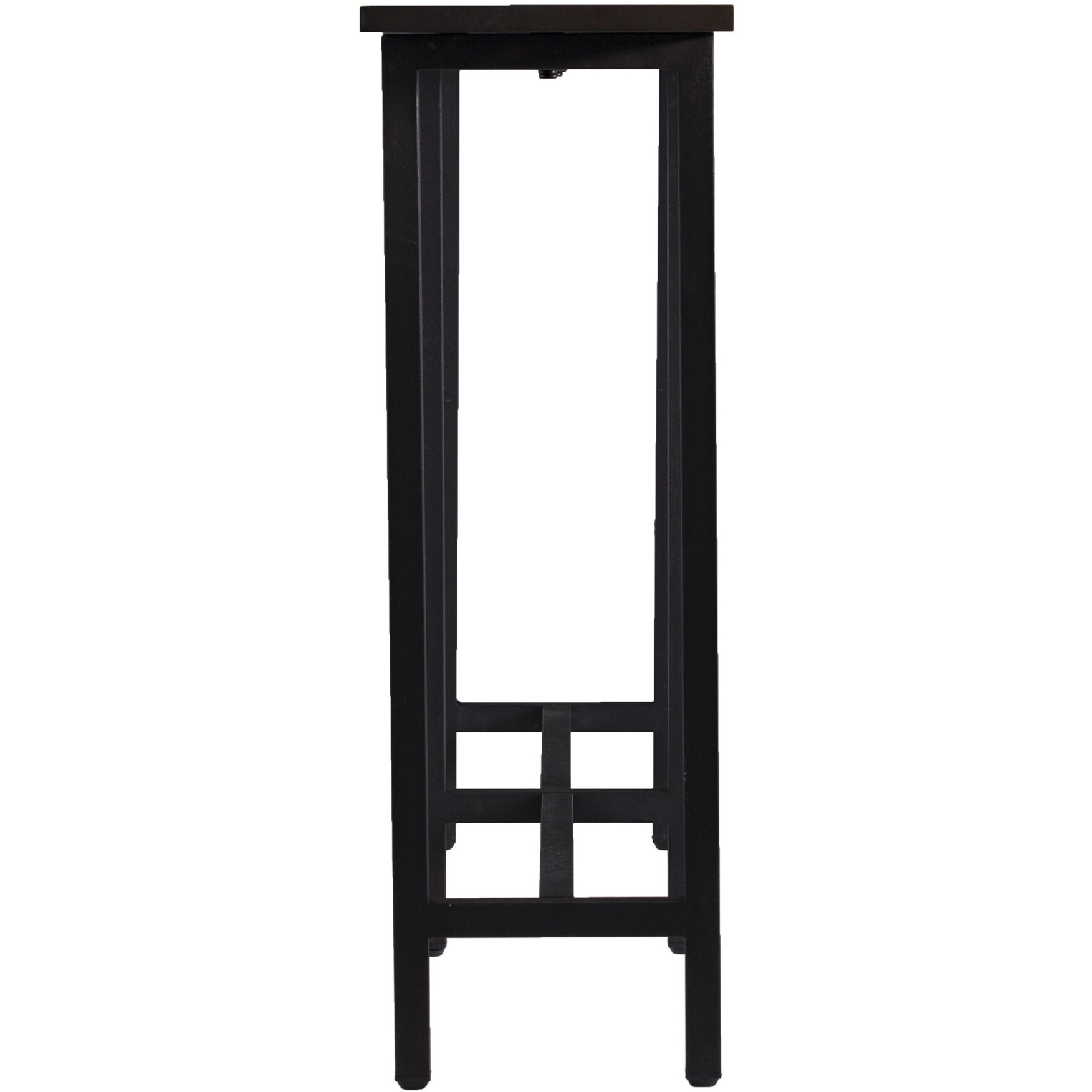 54 Espresso And Black Frame Console Table