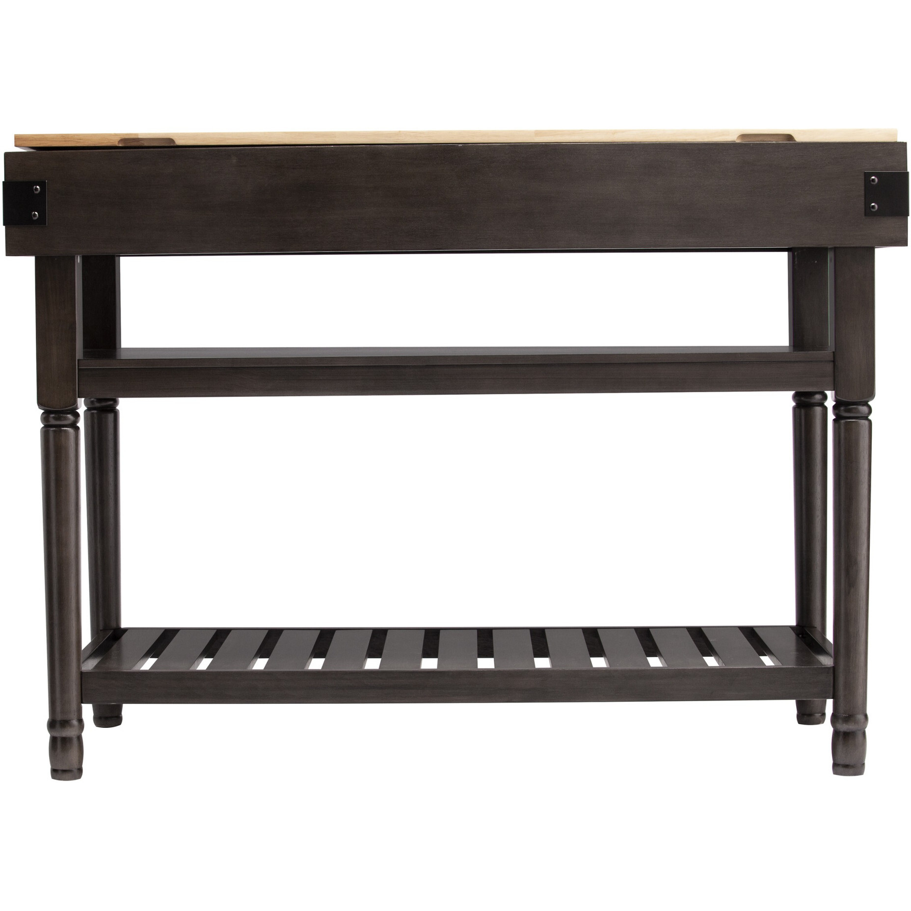Brown And Natural 48 Kitchen Island With Storage
