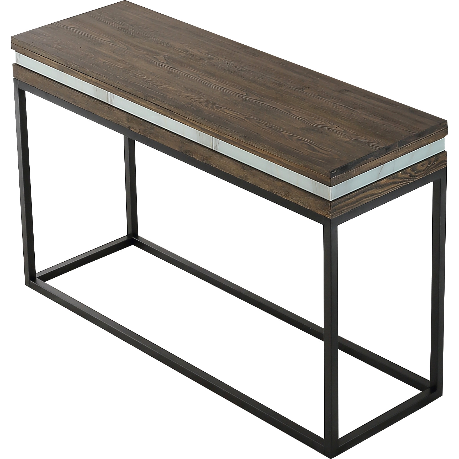 47 Brown And Black Frame Console Table