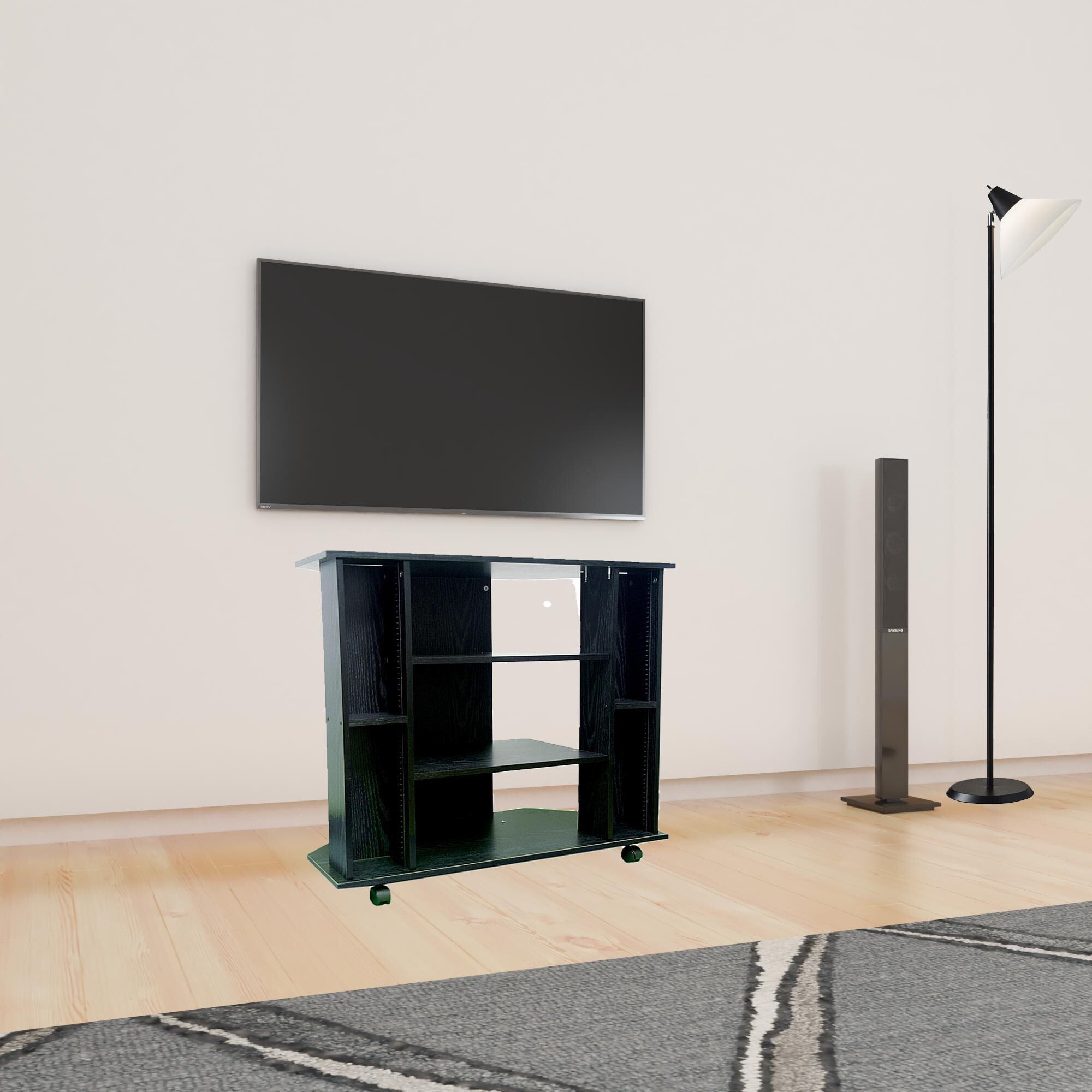 35 Black Open Shelving Tv Stand