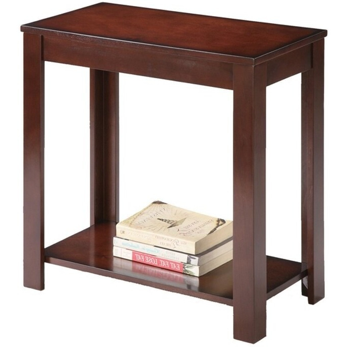 24 Brown End Table With Shelf