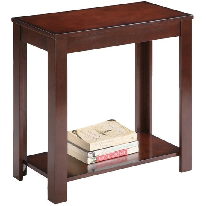 24 Brown End Table With Shelf
