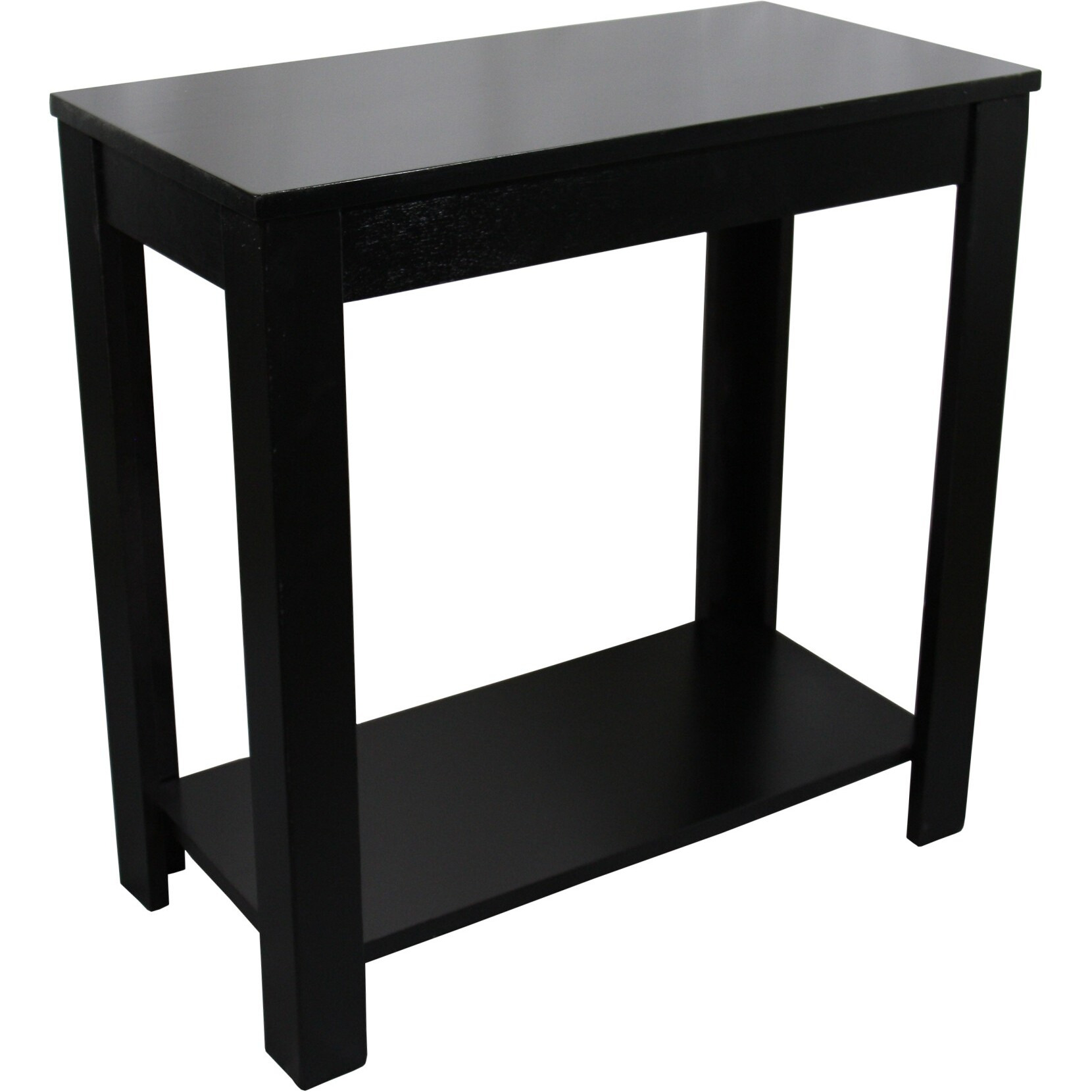 24 Black End Table With Shelf