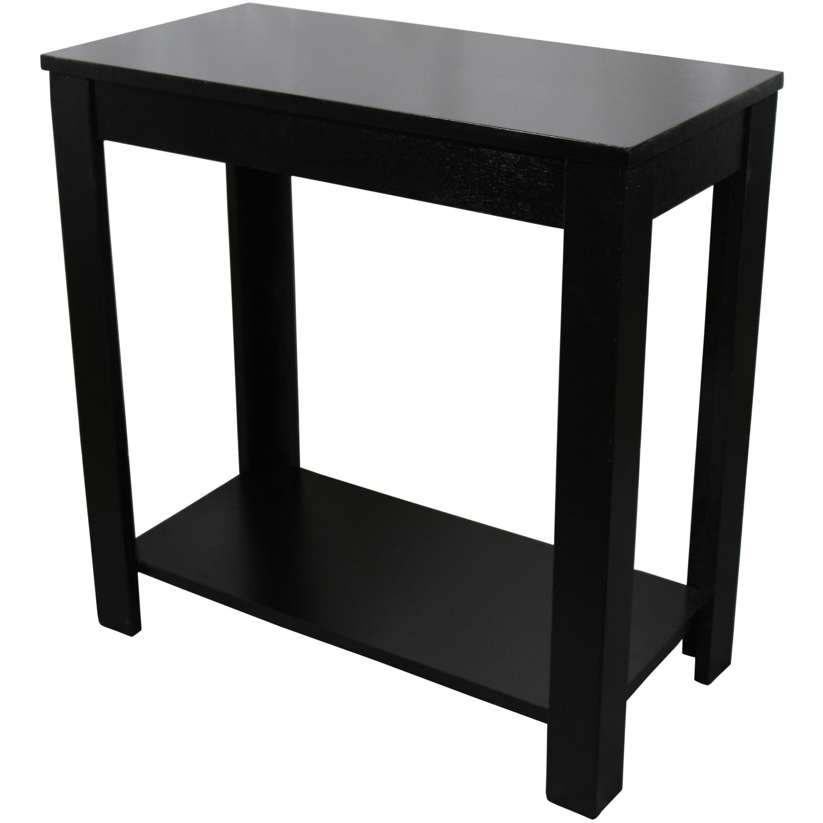 24 Black End Table With Shelf