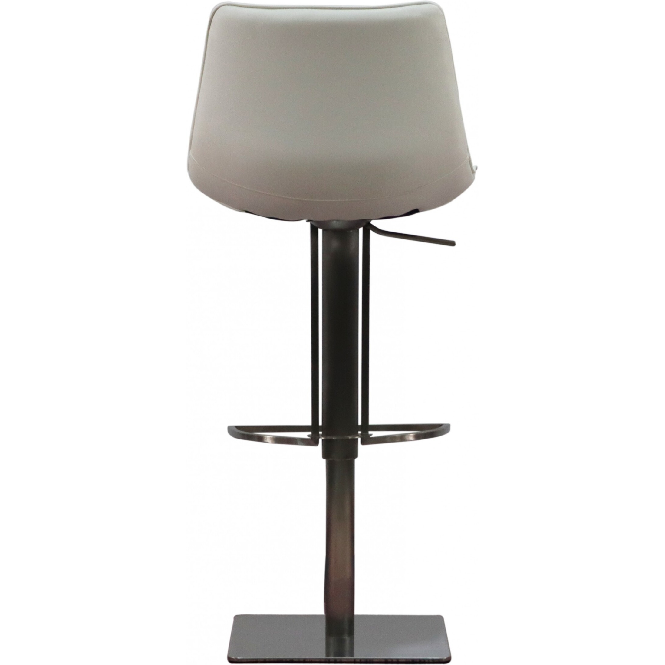 40 White Faux Leather And Stainless Steel Swivel Adjustable Height Bar Chair With Footrest