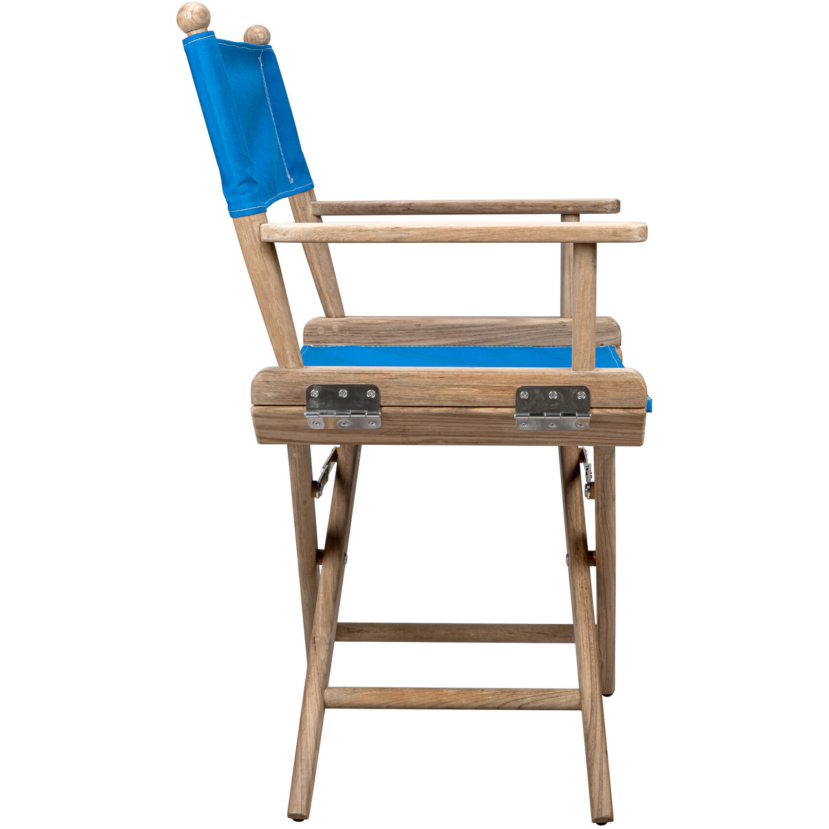 Blue And Brown Solid Wood Director Chair