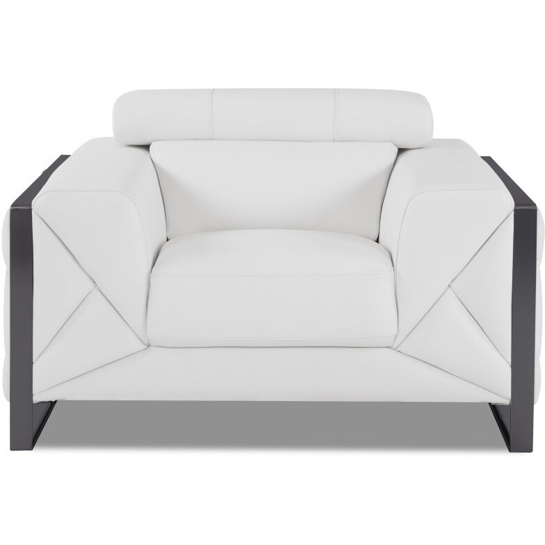 Three Piece Indoor White Italian Leather Six Person Seating Set