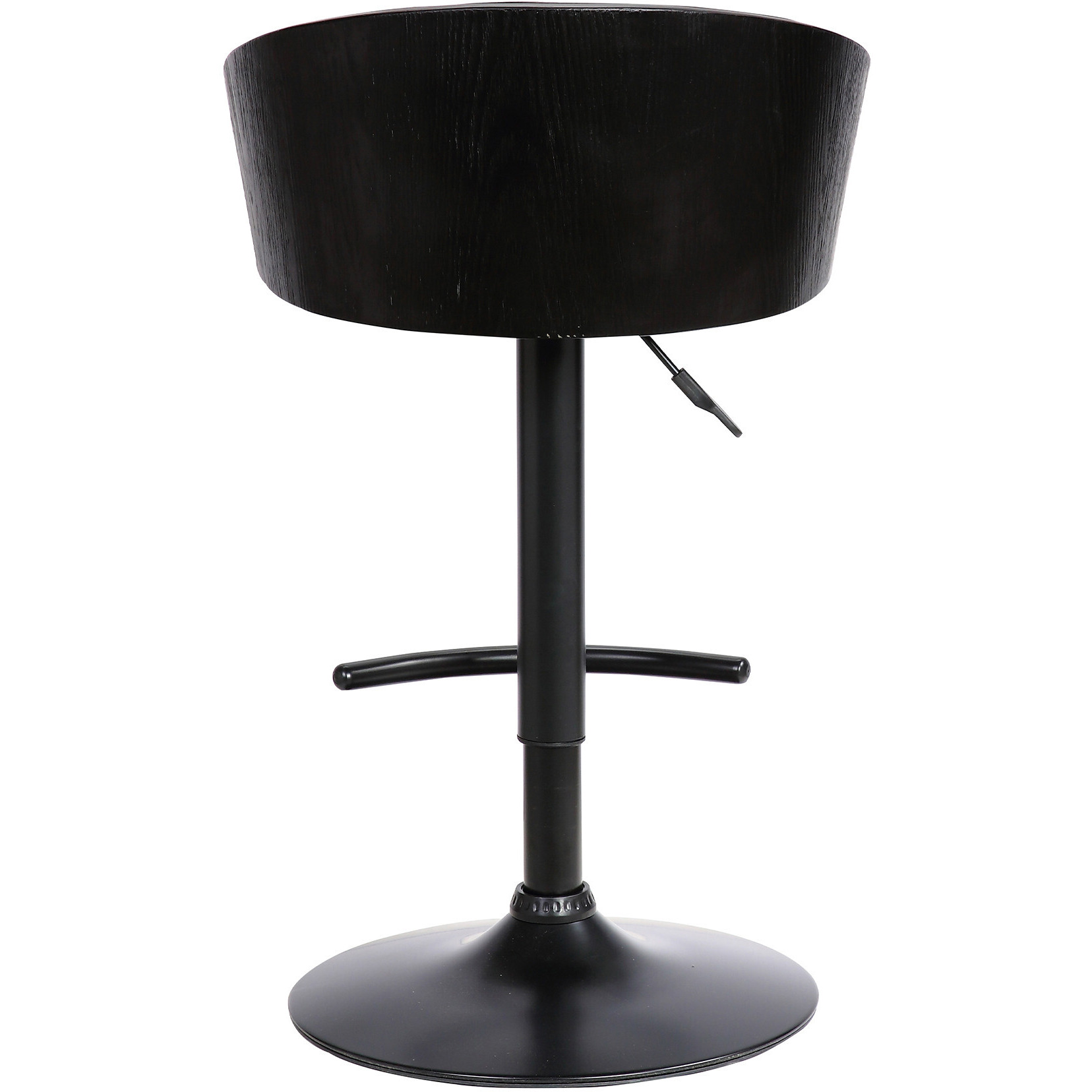 40 Black Faux Leather And Iron Swivel Low Back Adjustable Height Bar Chair With Footrest