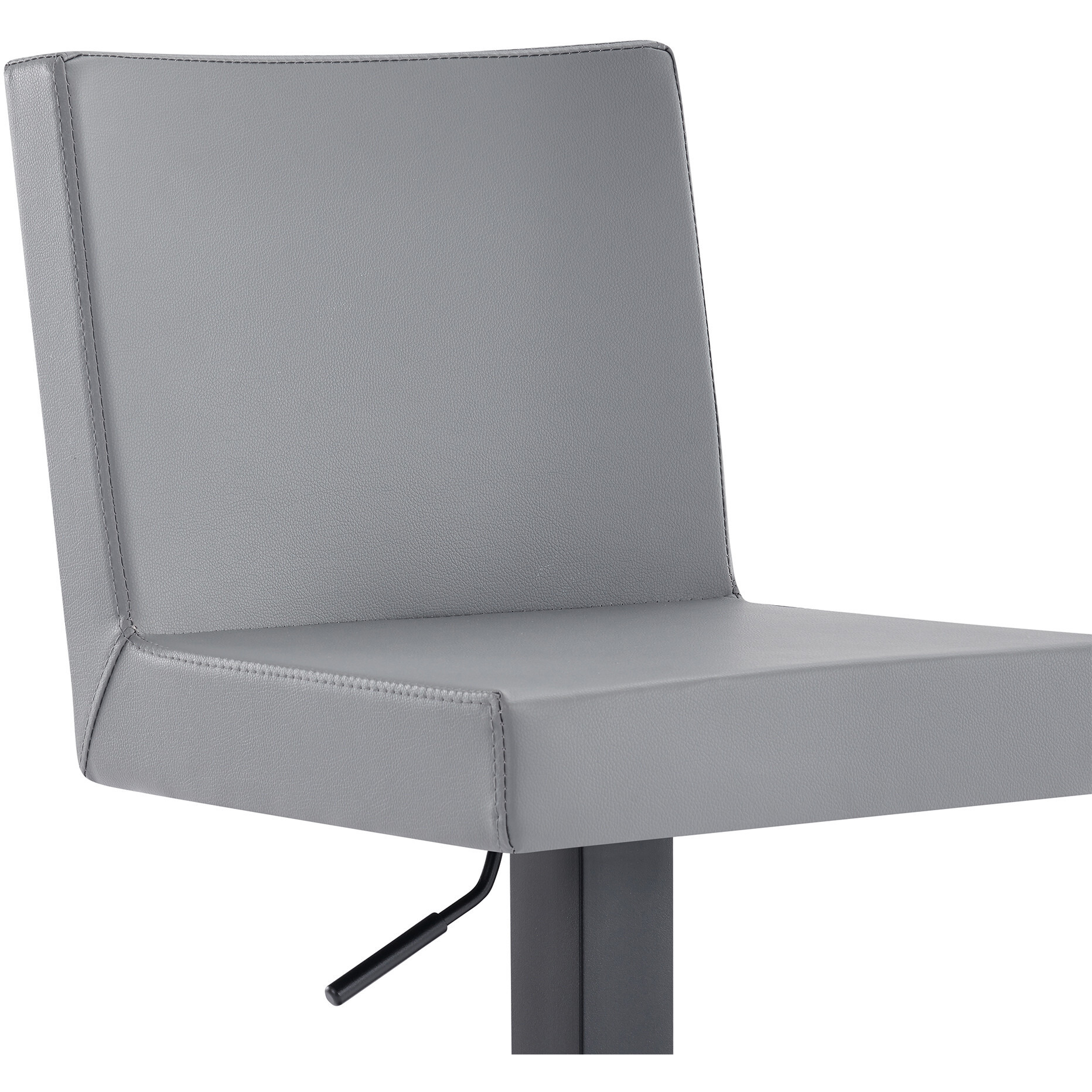 44 Gray Faux Leather And Iron Swivel Adjustable Height Bar Chair