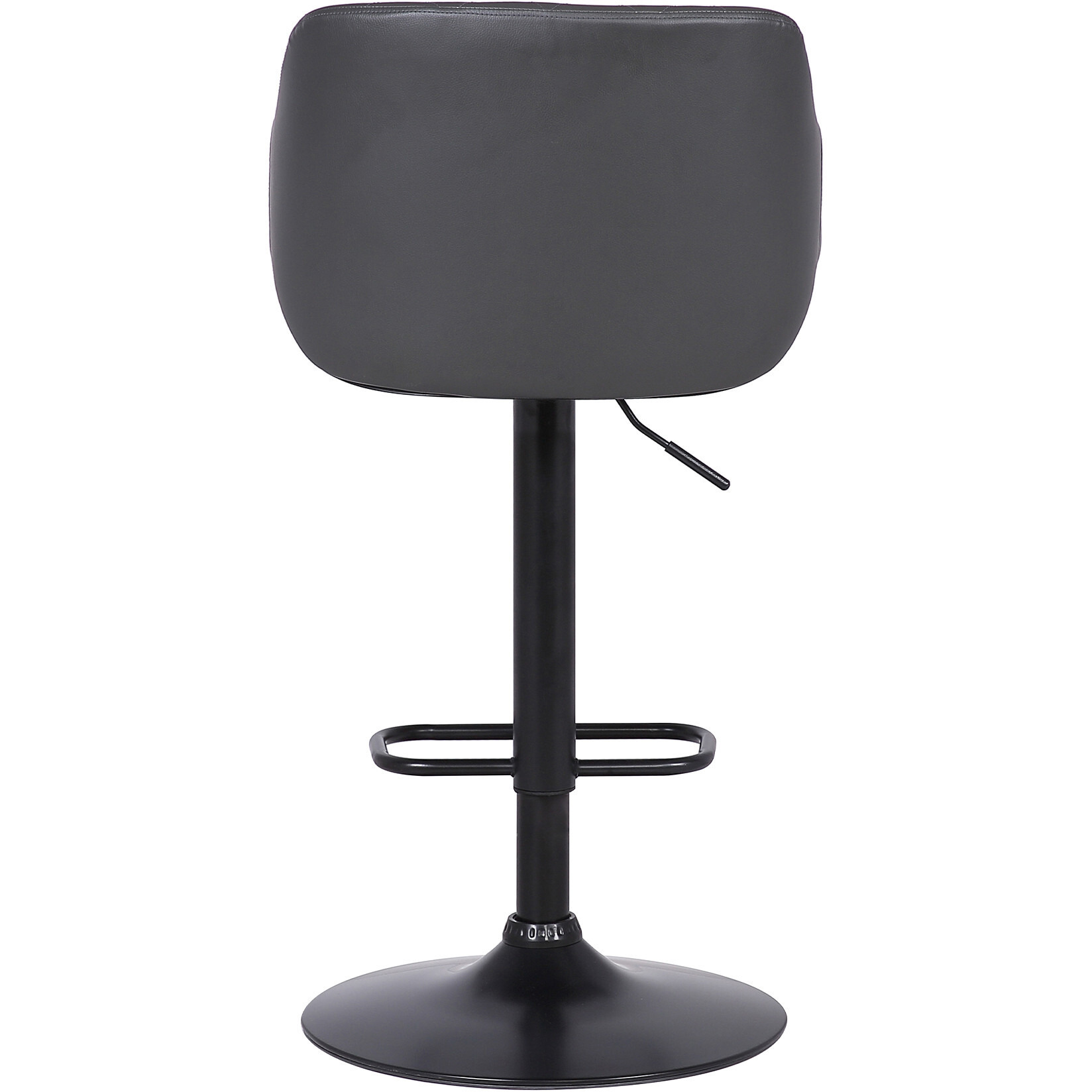 44 Gray Faux Leather And Iron Swivel Adjustable Height Bar Chair