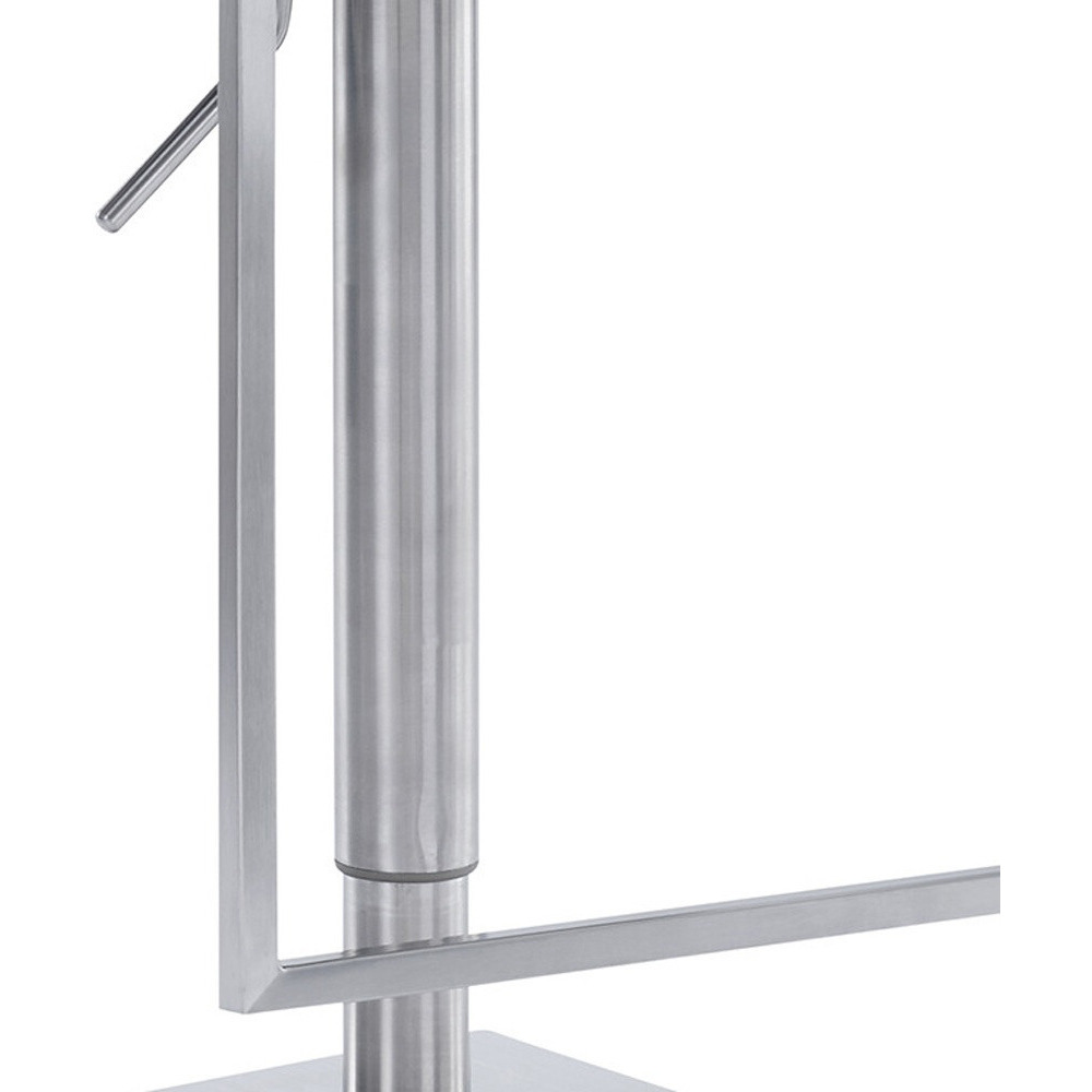 44 White Faux Leather And Iron Swivel Adjustable Height Bar Chair