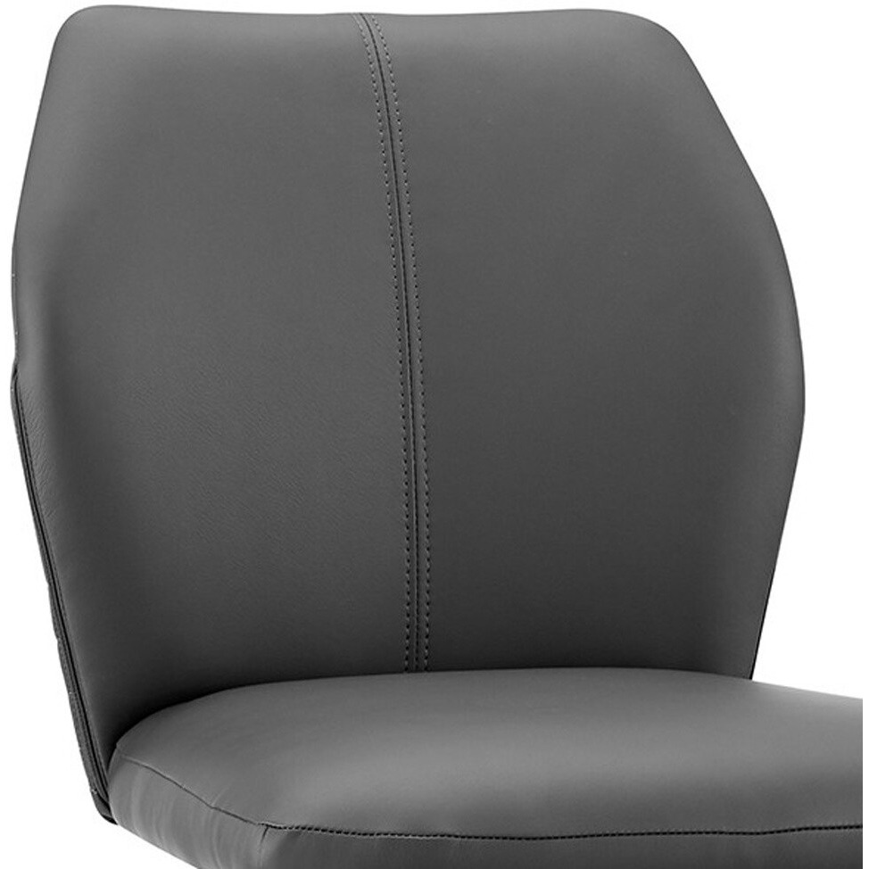 42 Gray Faux Leather And Iron Bar Height Chair