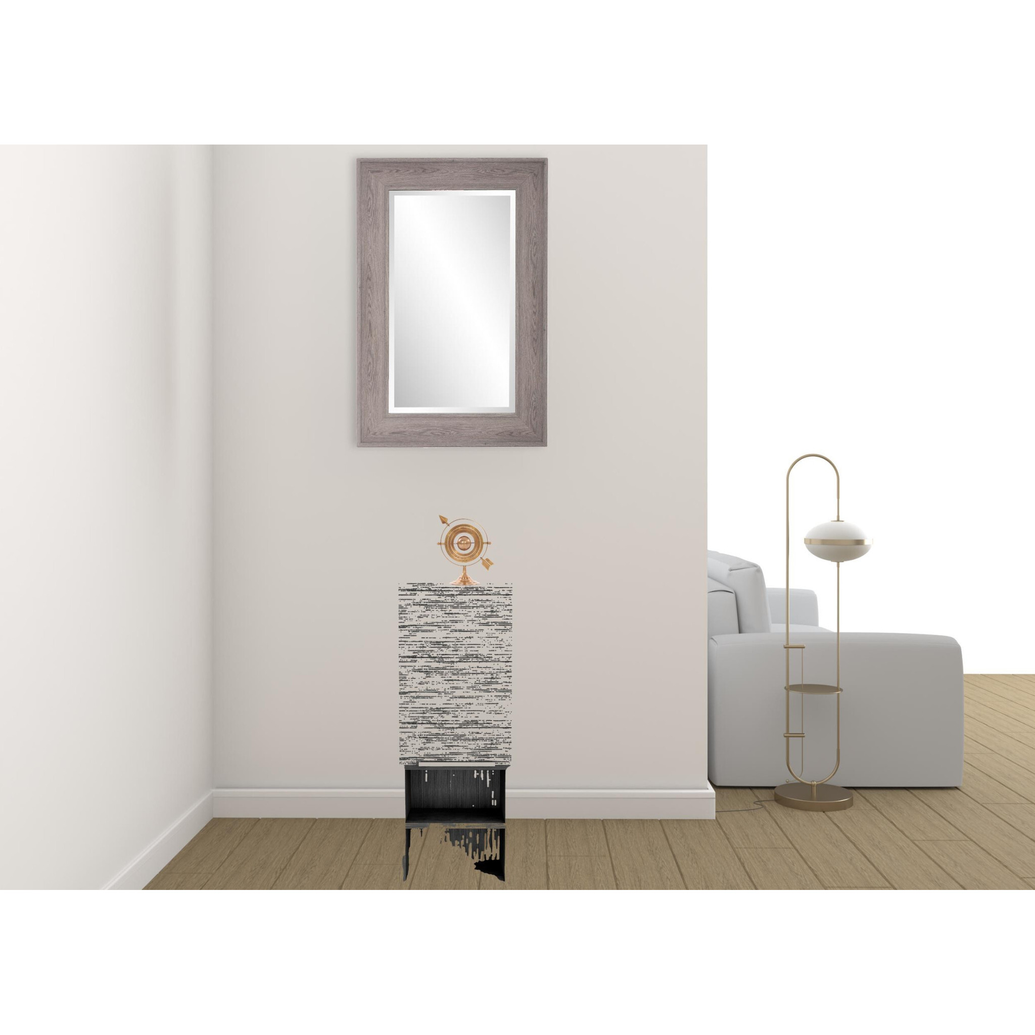 32 Smoky Gray Oak Accent Cabinet With Three Shelves
