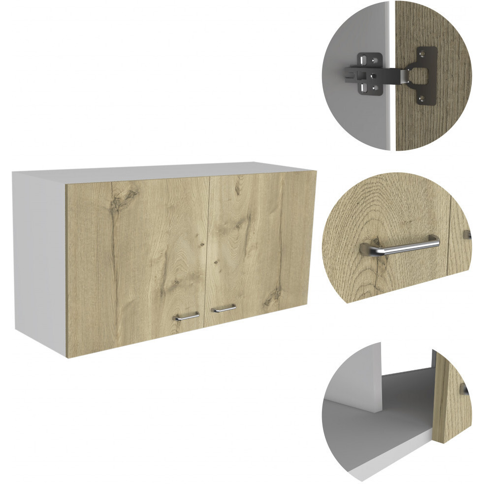 39 White And Light Oak Standard Accent Cabinet With One Shelf