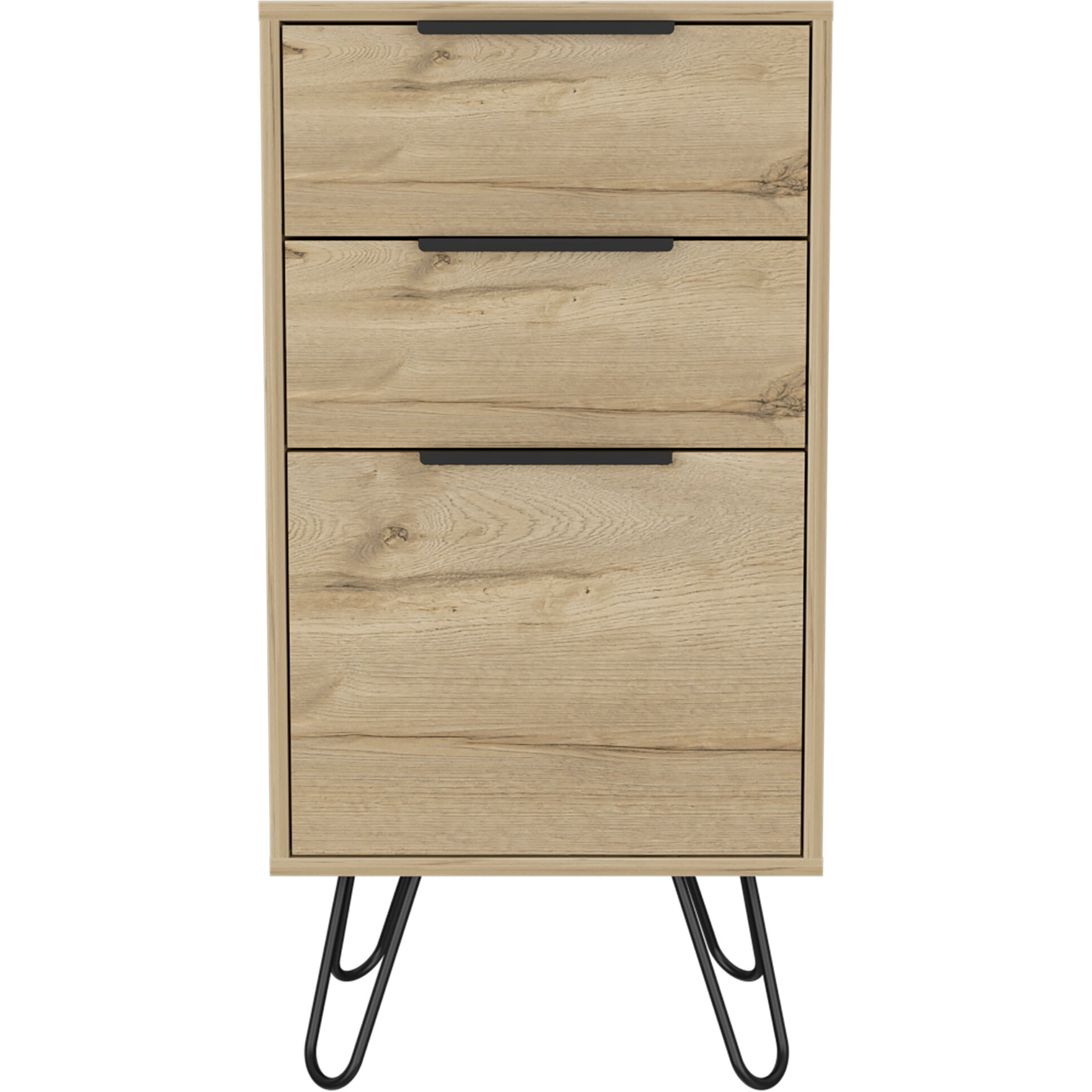 18 Brown And Black Three Drawer Chest