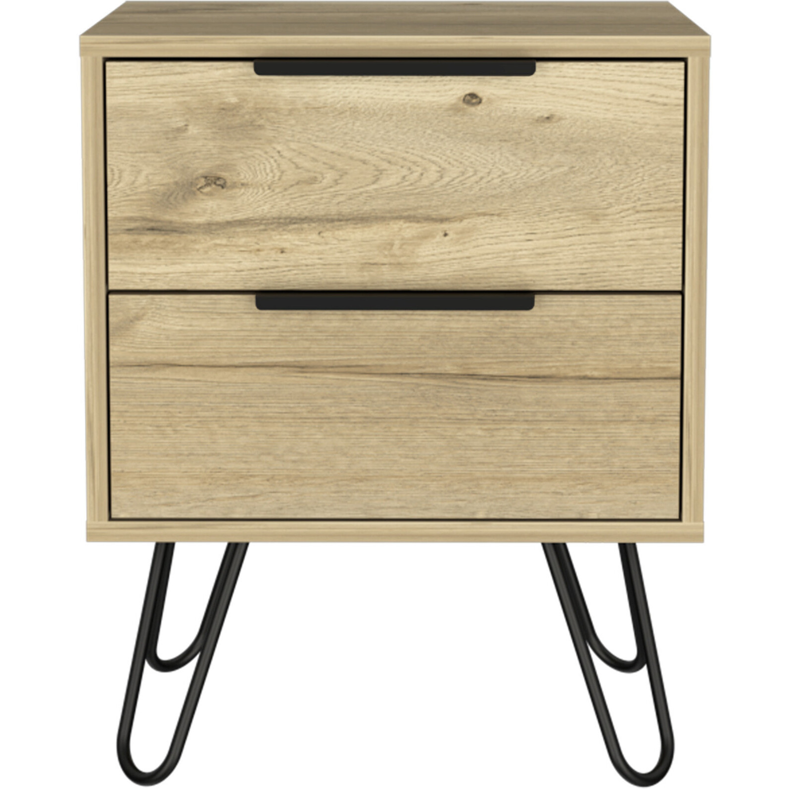 22 Light Oak Two Drawer Nightstand