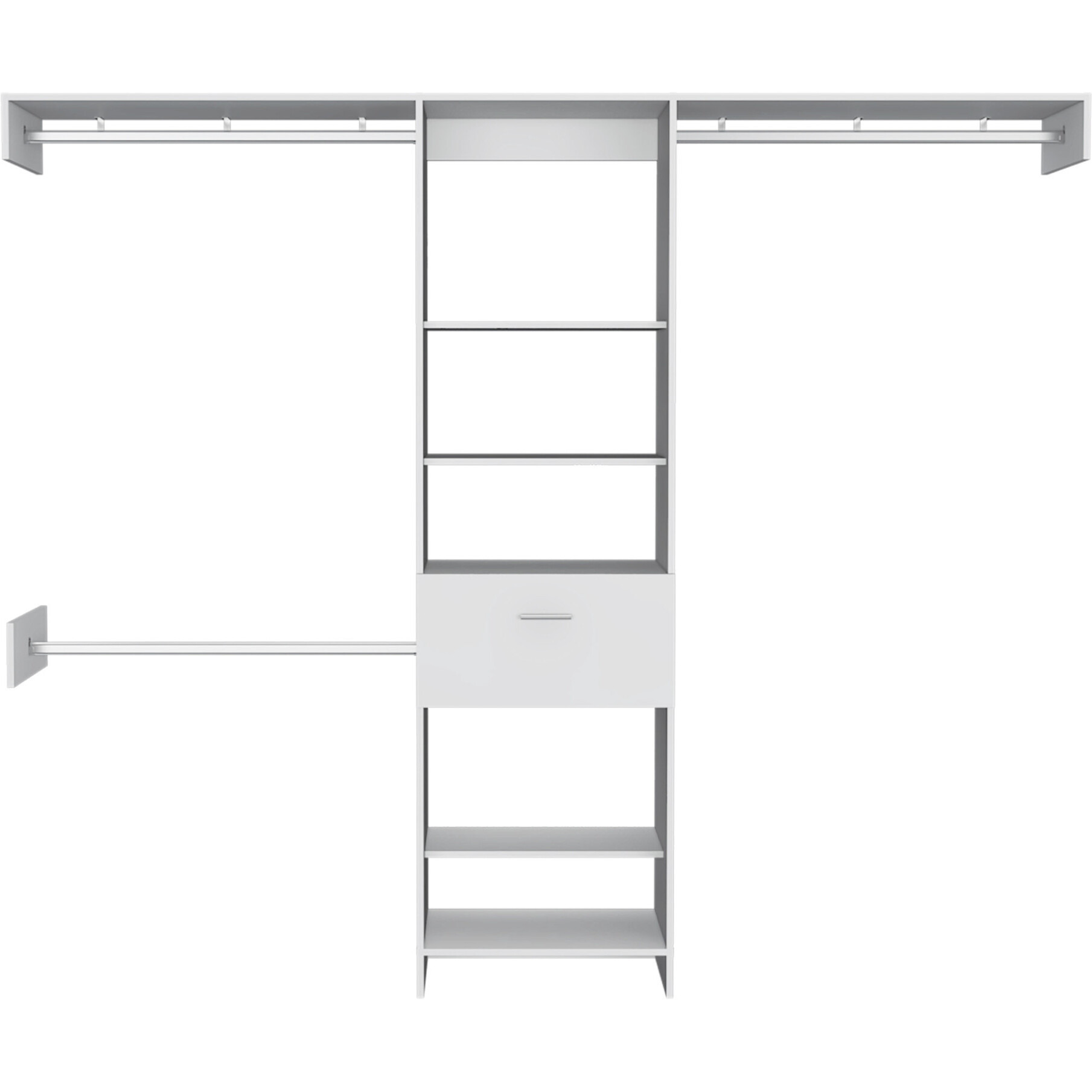 98 White Manufactured Wood Standard With Five Shelves And One Drawer