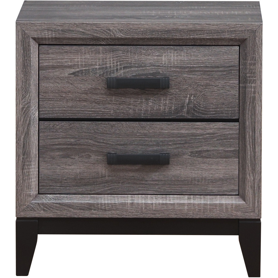 25 Gray Two Drawer Nightstand