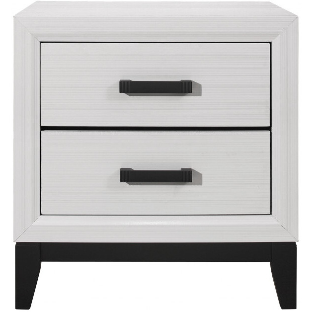 25 White Two Drawer Nightstand