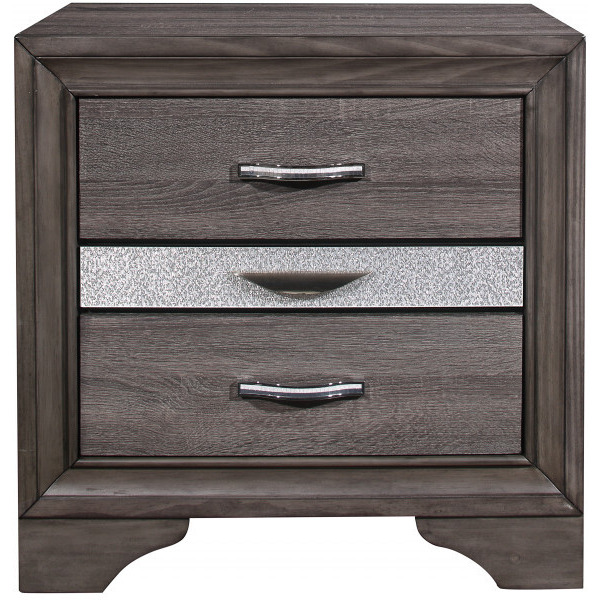 27 Gray Two Drawer Nightstand