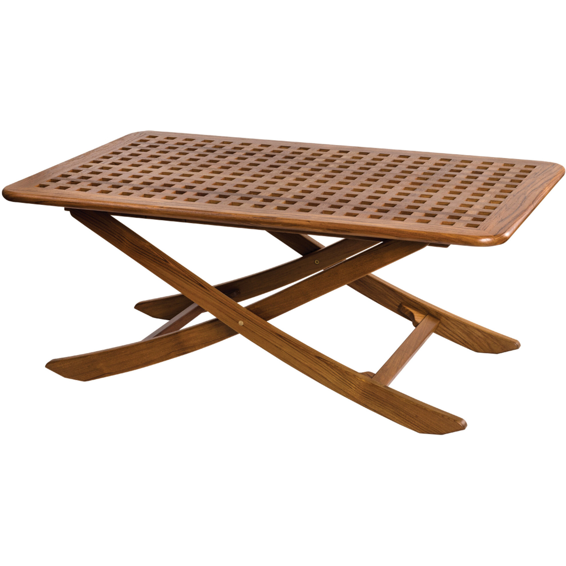 43 Brown Solid Wood Folding Outdoor Side Table