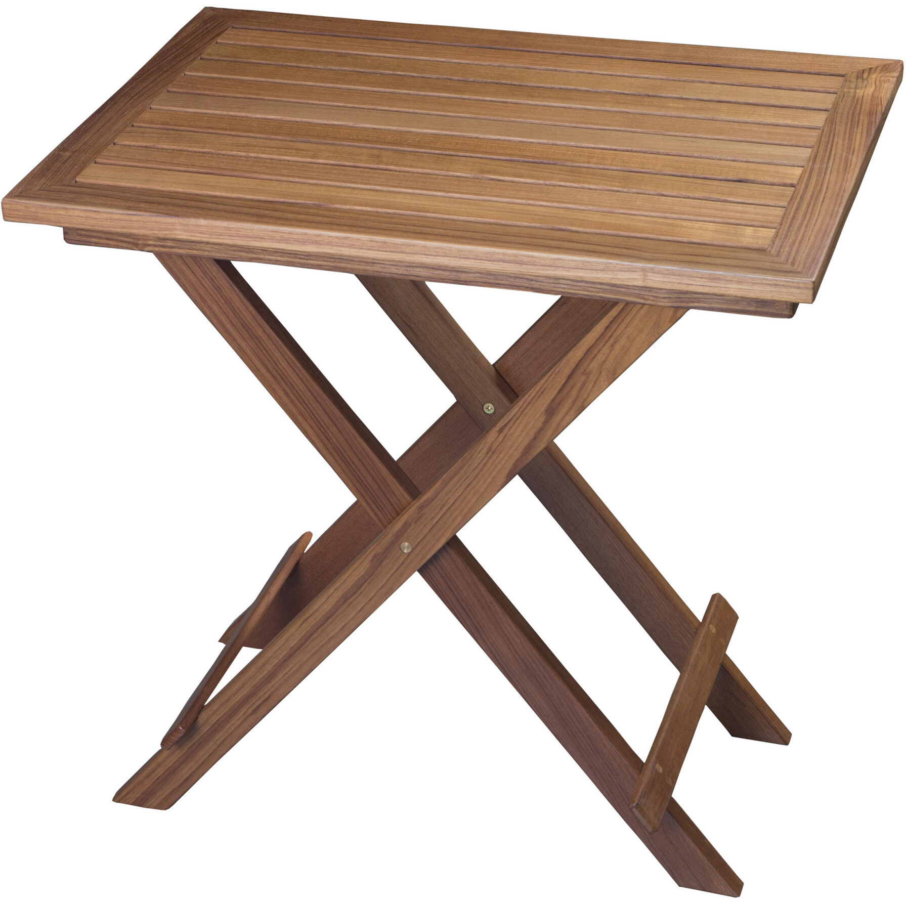 28 Brown Solid Wood Folding Outdoor Side Table