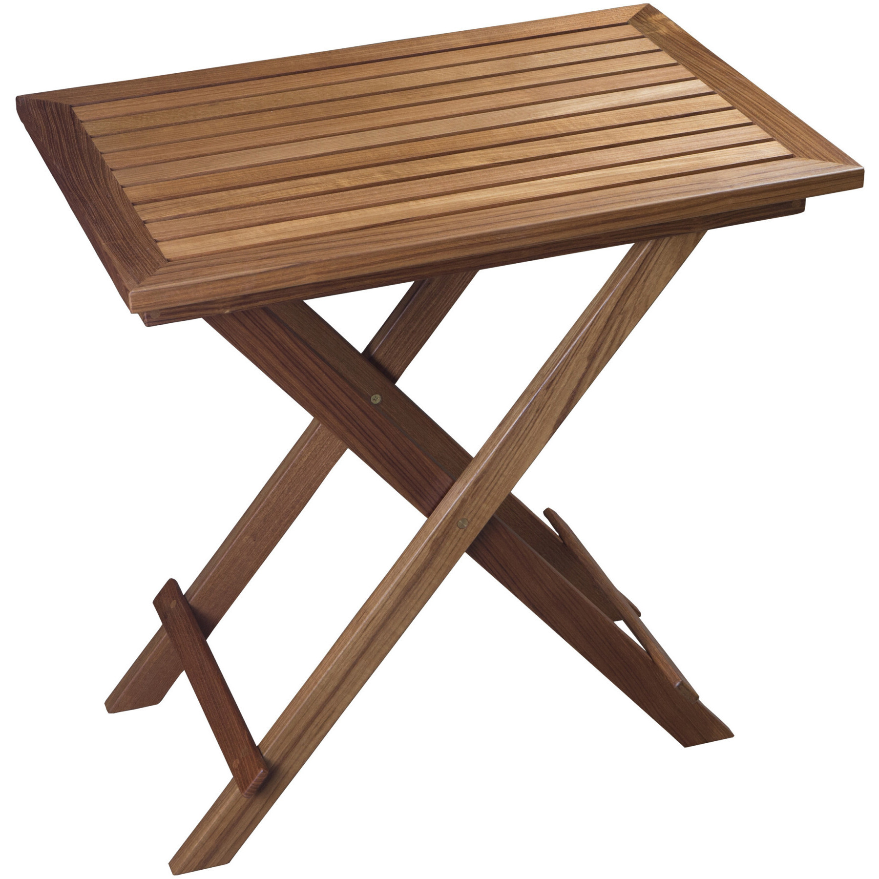 28 Brown Solid Wood Folding Outdoor Side Table