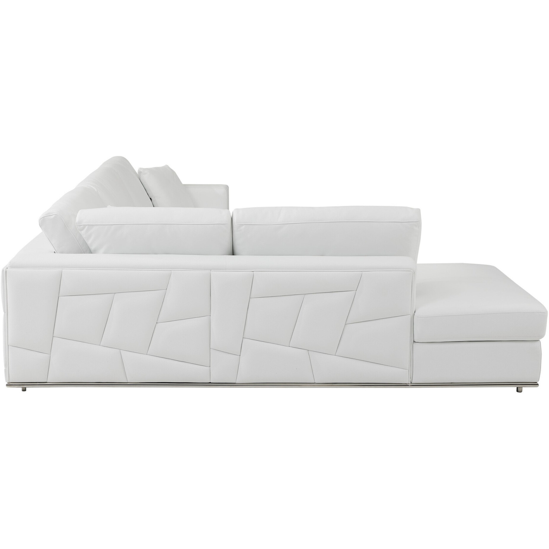 White Italian Leather Reclining L Shaped Two Piece Corner Sectional