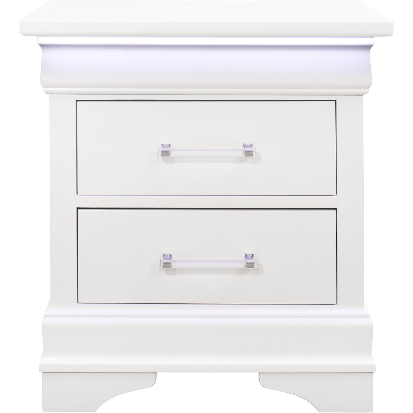 24 White Two Drawer Nightstand