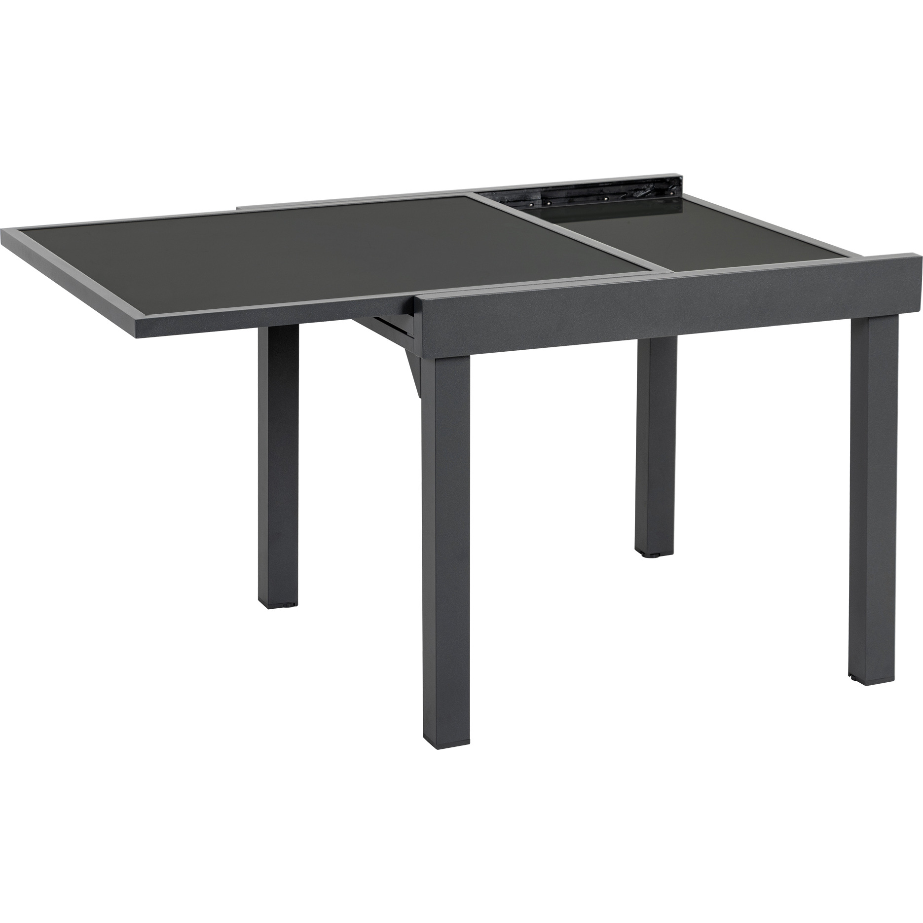 35 Gray Square Metal Extendable Outdoor Side Table
