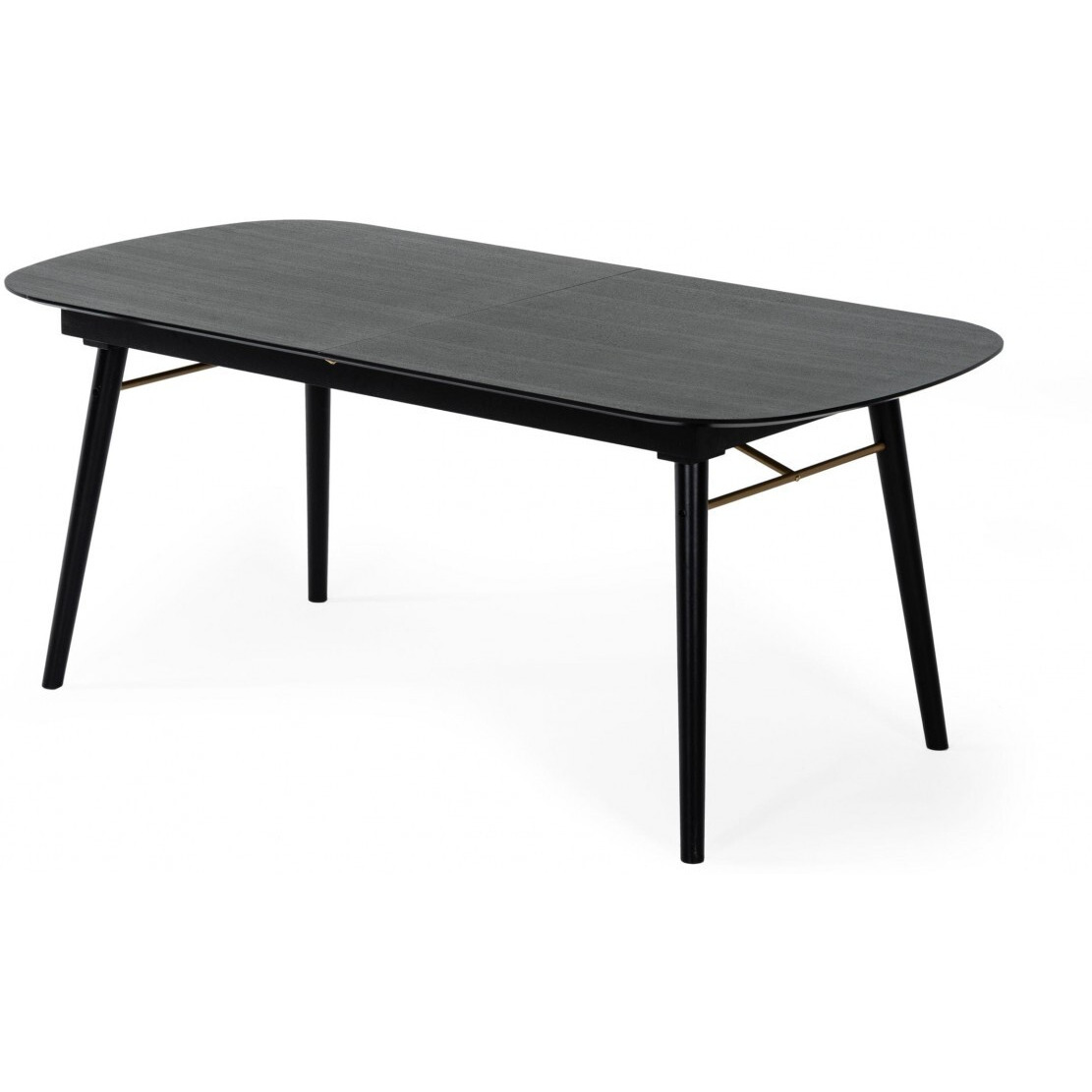 71 Black Rectangular Manufactured Wood Butterfly Leaf Dining Table