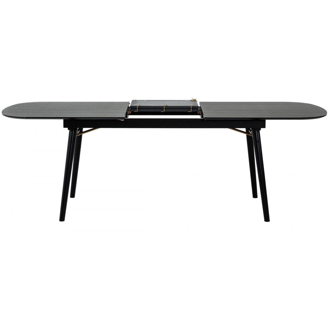 71 Black Rectangular Manufactured Wood Butterfly Leaf Dining Table