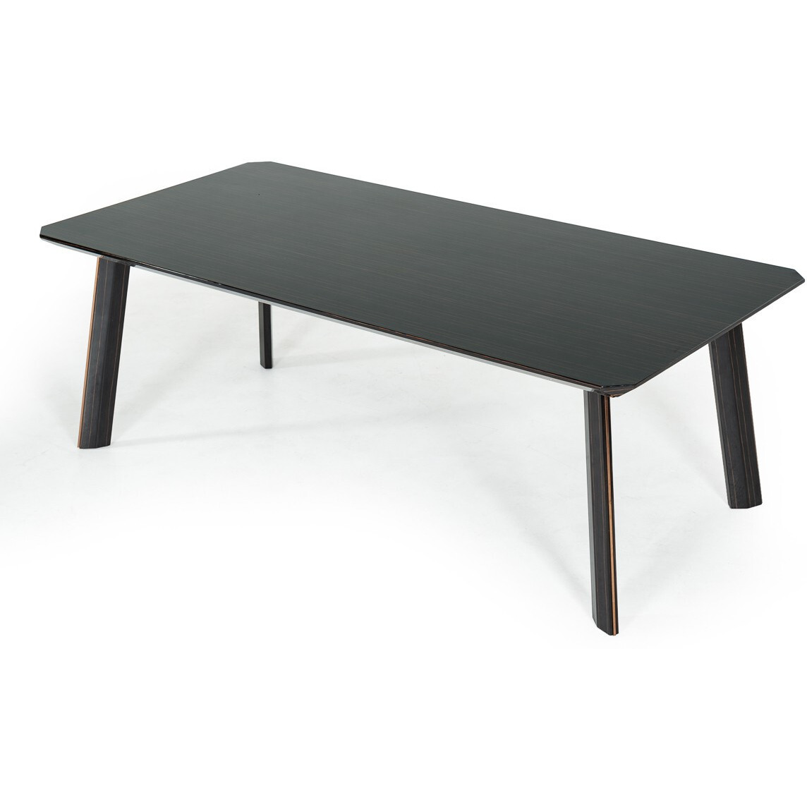 87 Black And Rose Gold Rectangular Dining Table