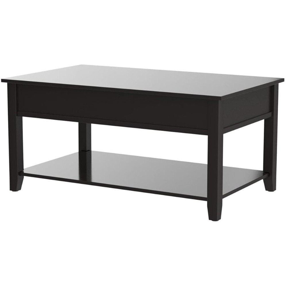 40 Black Manufactured Wood Lift Top Coffee Table With Storage