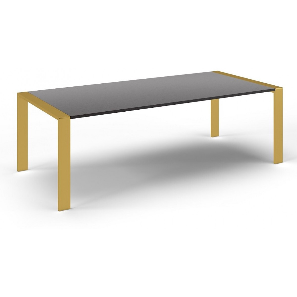 95 Gray And Brass Stainless Steel Dining Table