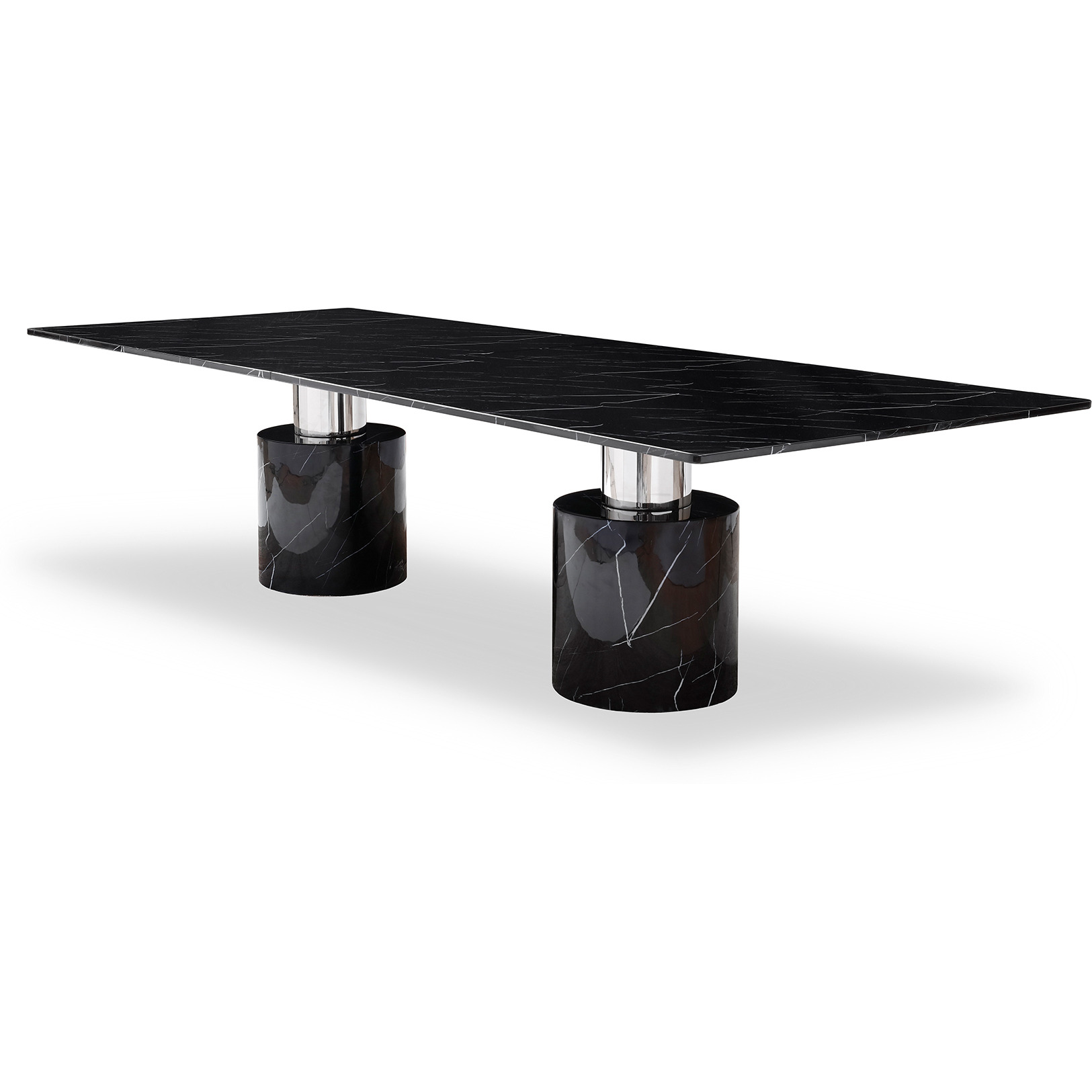 180 Black Marble Dining Table
