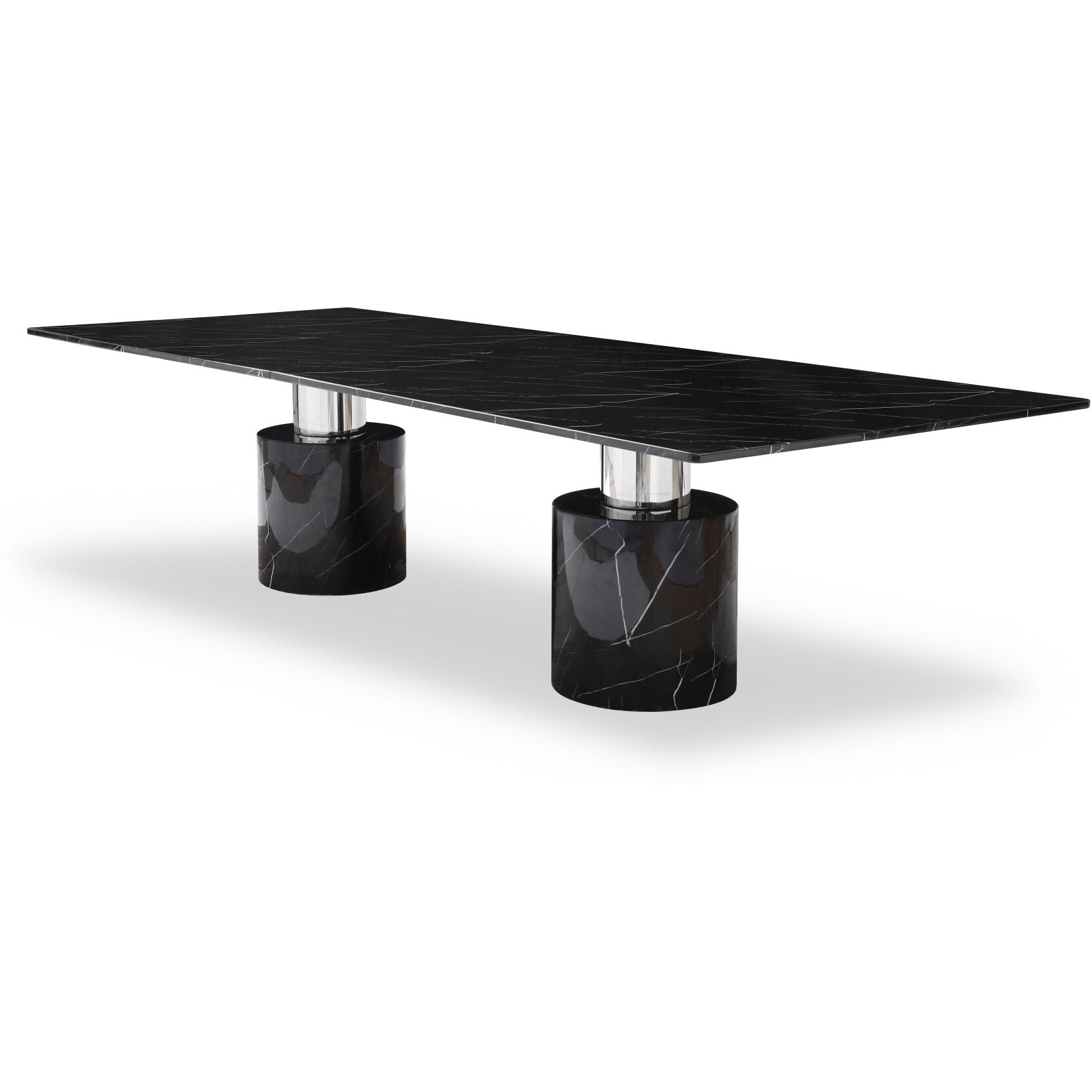 180 Black Marble Dining Table