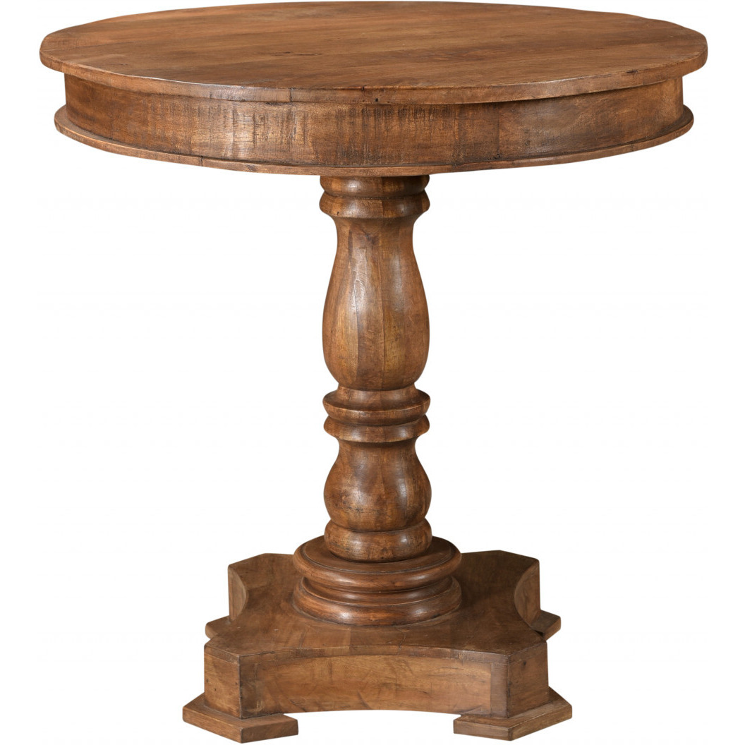 30 Natural Brown Solid Wood Round Pedestal Bistro Dining Table