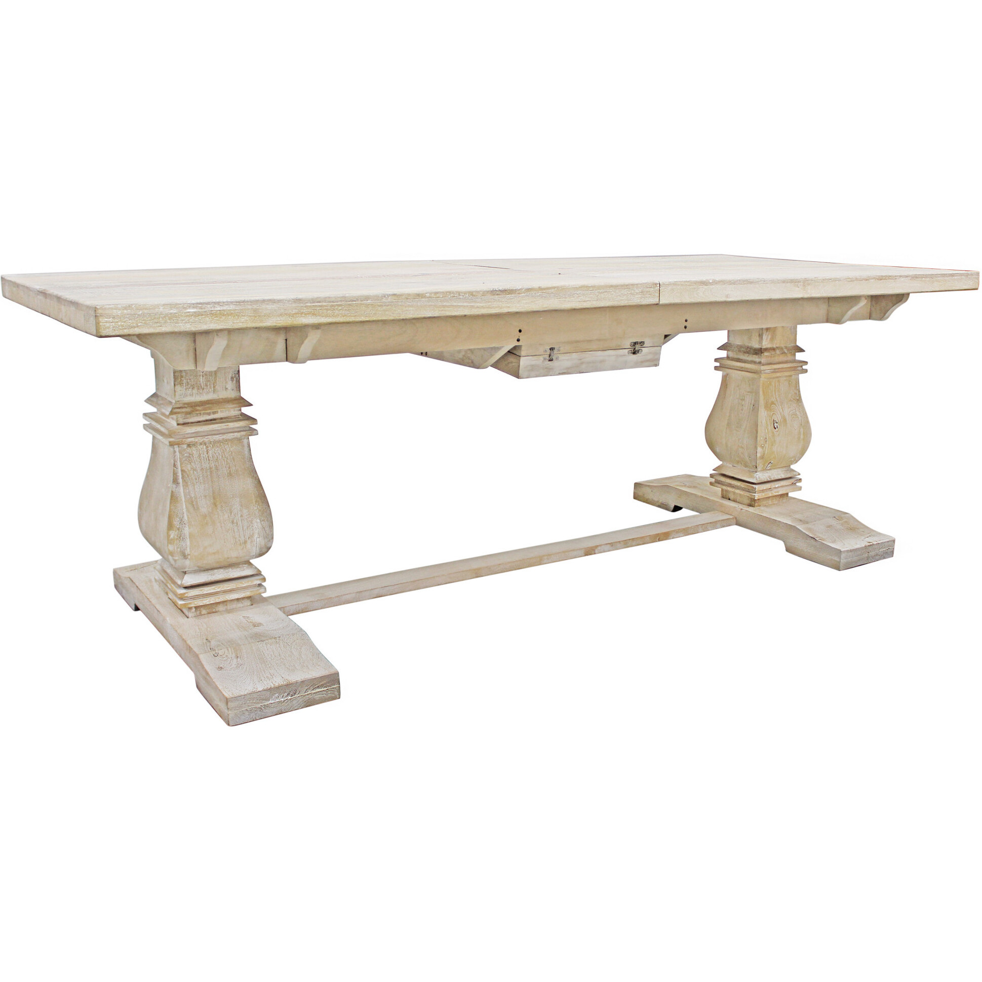 90 Light Brown Rectangular Solid Wood Butterfly Leaf Dining Table