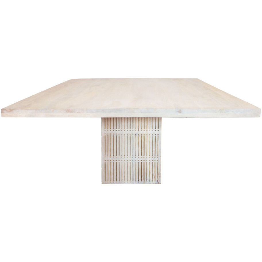 60 Ivory Square Solid Wood Pedestal Base Dining Table