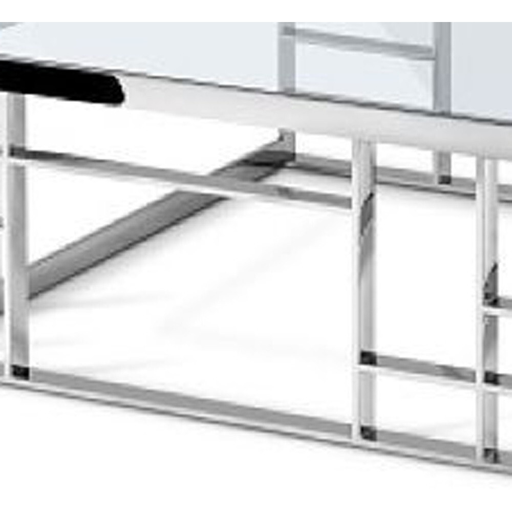40 Silver And Clear Glass Square Coffee Table