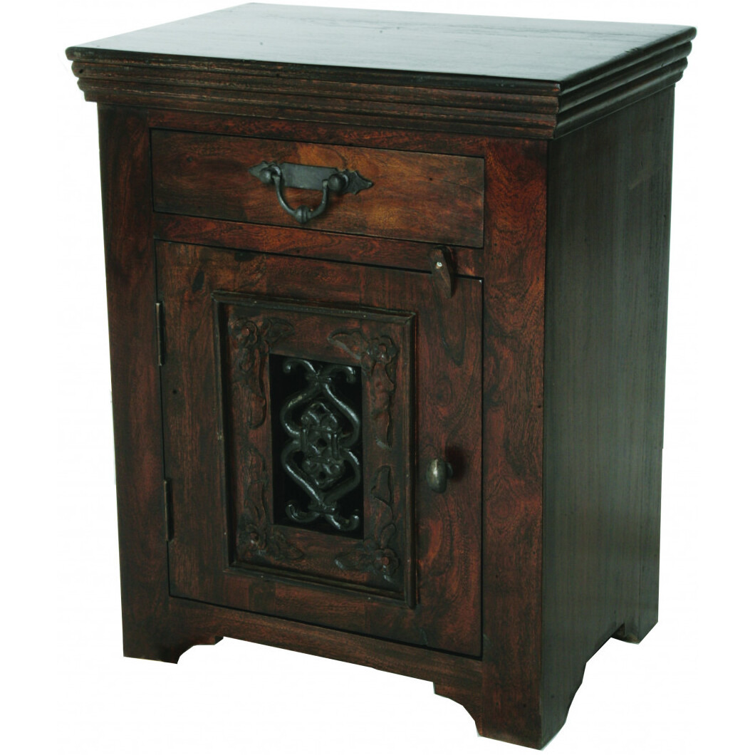 30 Dark Brown One Drawer Nightstand