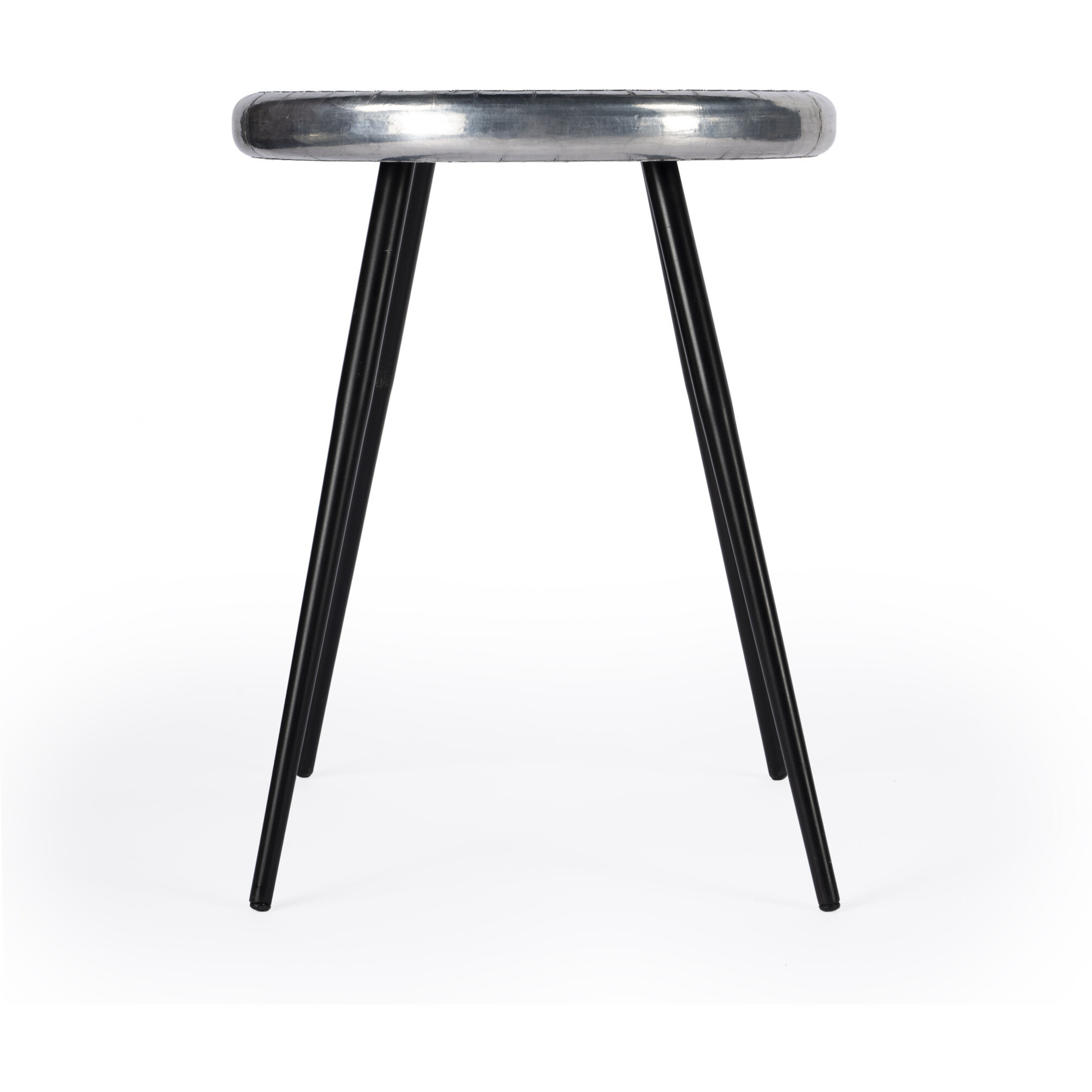 23 Aluminum And Manufactured Wood Aviator Round End Table
